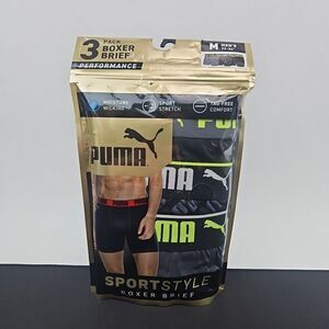 Puma Sportstyle Performance Boxer‎ Brief 3 Pack Men's Size Medium New